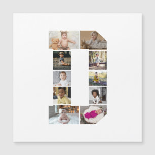 Entwerfen Sie Ihre eigene Letter-D-FotoCollage Magnetkarte