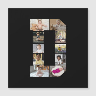 Entwerfen Sie Ihre eigene Letter D Fotocollage Magnetkarte