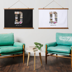Entwerfen Sie Ihre eigene Letter-D-FotoCollage Wandteppich Mit Holzrahmen