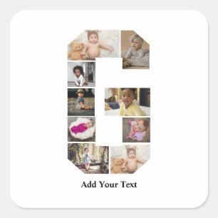 Entwerfen Sie Ihre eigene Letter-G-FotoCollage Quadratischer Aufkleber