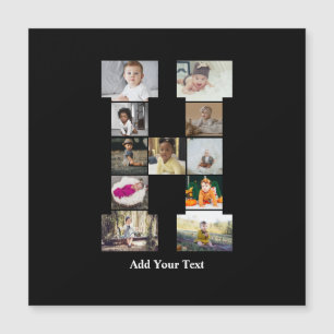 Entwerfen Sie Ihre eigene Letter H Foto-Collage Magnetkarte