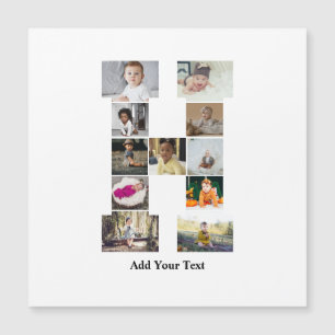 Entwerfen Sie Ihre eigene Letter-H-FotoCollage Magnetkarte