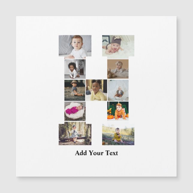 Entwerfen Sie Ihre eigene Letter-H-FotoCollage Magnetkarte (Vorderseite)