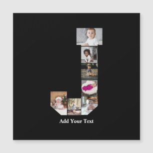 Entwerfen Sie Ihre eigene Letter J Foto-Collage Magnetkarte