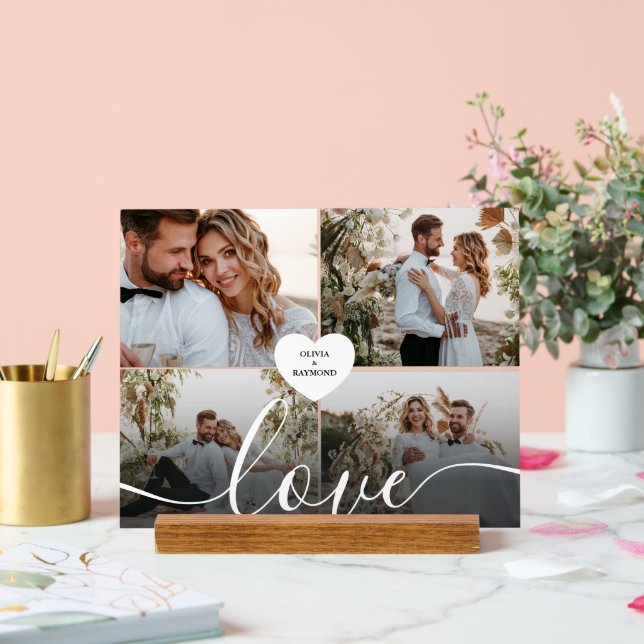 Entwerfen Sie Ihre eigene Liebe Collage Fotografy Acrylschild (Hochzeit)