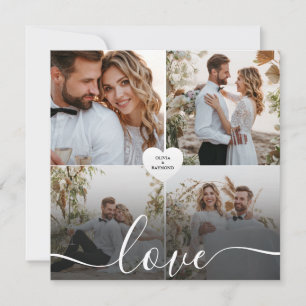 Entwerfen Sie Ihre eigene Liebe Collage Fotografy Dankeskarte