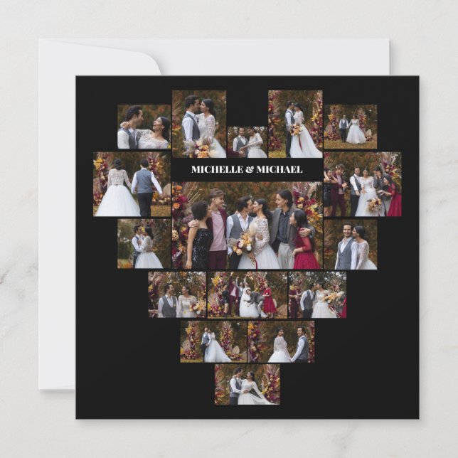 Entwerfen Sie Ihre eigene Liebe Herz geformt FotoC Dankeskarte (Vorderseite)