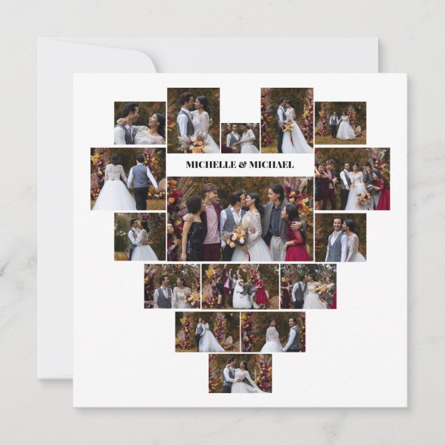 Entwerfen Sie Ihre eigene Liebe Herz geformt FotoC Dankeskarte (Vorderseite)