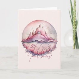 Entwerfen Sie Ihre eigene magische Burg & Gebirge Feiertagskarte