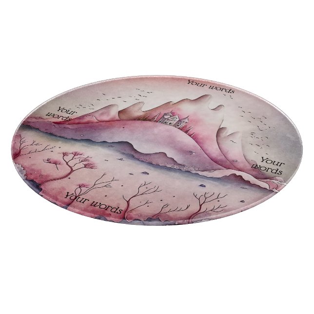 Entwerfen Sie Ihre eigene magische Burg & Gebirge Schneidebrett (Ecke)