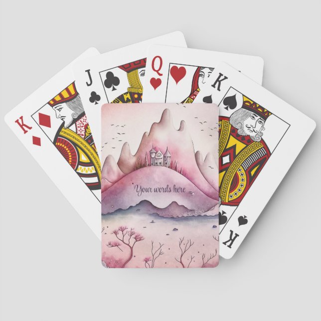 Entwerfen Sie Ihre eigene magische Burg & Gebirge Spielkarten (Rückseite)