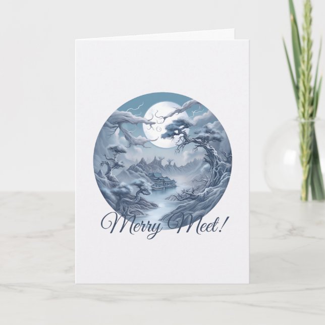 Entwerfen Sie Ihre eigene mistelblaue Landschaft Karte (Vorderseite)