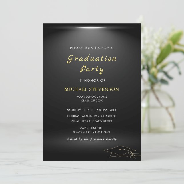 Entwerfen Sie Ihre eigene moderne Abschluss-Einlad (Stehend Vorderseite)