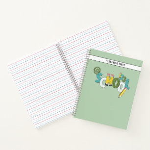 Entwerfen Sie Ihre eigene Namensschulpraxis Green Notizbuch