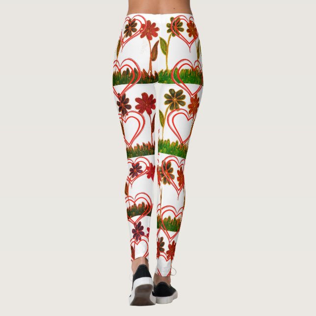 Entwerfen Sie Ihre eigene Niedliche, hübsche Blume Leggings (Rückseite)