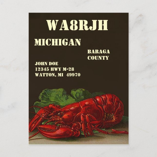 Entwerfen Sie Ihre eigene QSL HAM Radio Operator O Postkarte (Vorderseite)