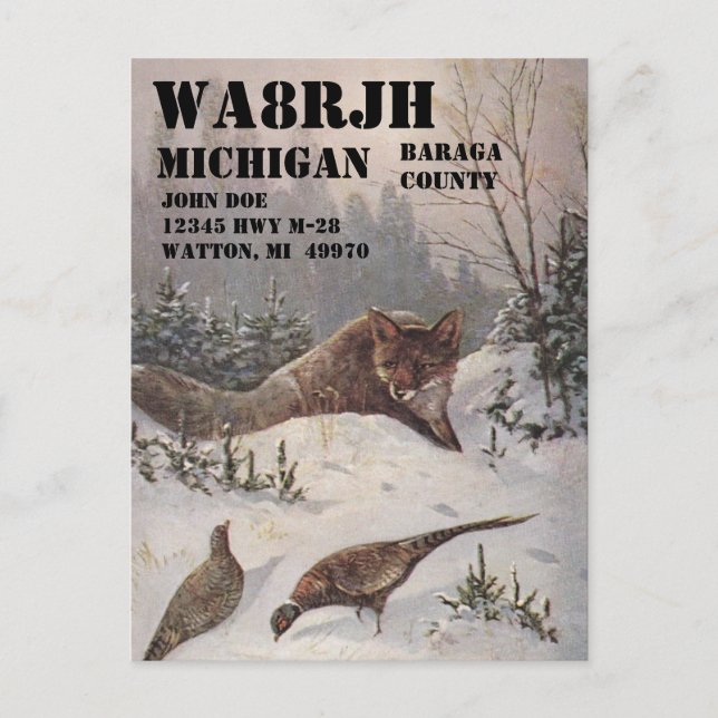 Entwerfen Sie Ihre eigene QSL HAM Radio Operator O Postkarte (Vorderseite)