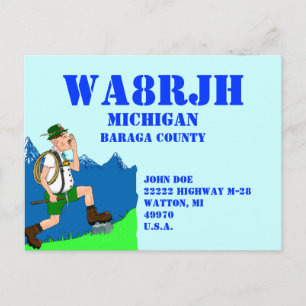 Entwerfen Sie Ihre eigene QSL HAM Radio Ops Yodele Postkarte