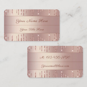 Entwerfen Sie Ihre eigene Rose Gold Glitzer Busine Visitenkarte