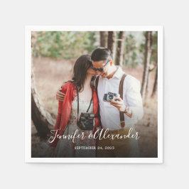 Entwerfen Sie Ihre eigene rustikale Foto-Hochzeit Serviette