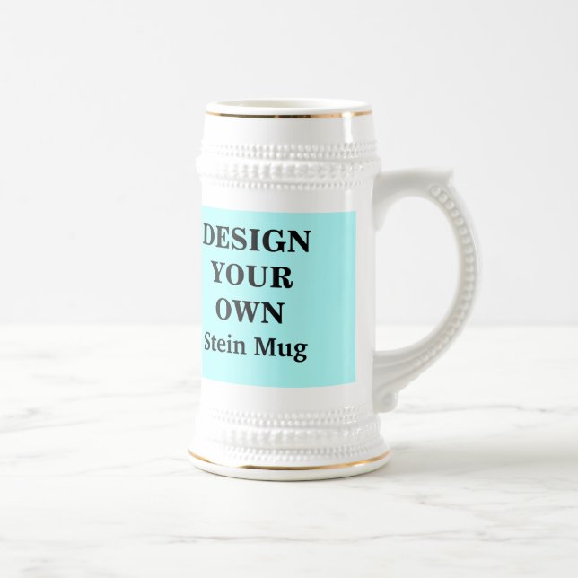 Entwerfen Sie Ihre eigene Stein-Tasse - Light Blue Bierglas (Rechts)