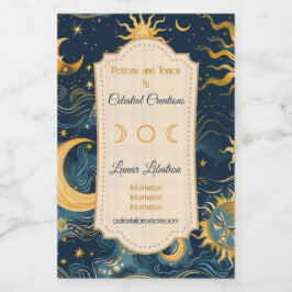 Entwerfen Sie Ihre eigene "Wistful Sun & Moon Cele Weinetikett