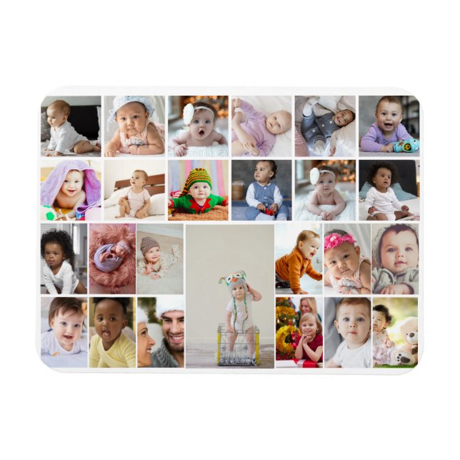 Entwerfen Sie Ihre eigenen 25 Bilder Collage Gerah Magnet (Horizontal)
