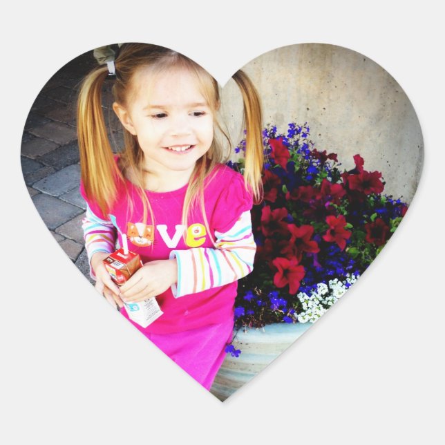 Entwerfen Sie Ihre eigenen, benutzerdefinierten Fo Herz-Aufkleber (Vorderseite)