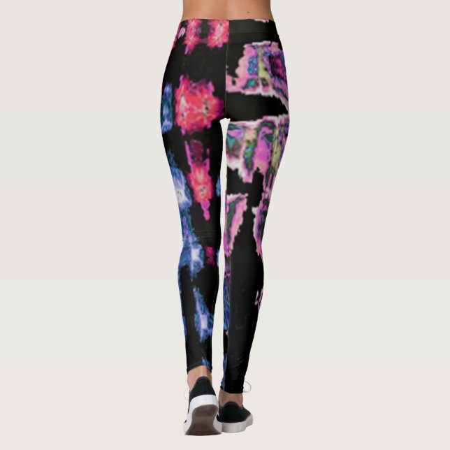 Entwerfen Sie Ihre eigenen farbigen Aquarellfarben Leggings (Rückseite)