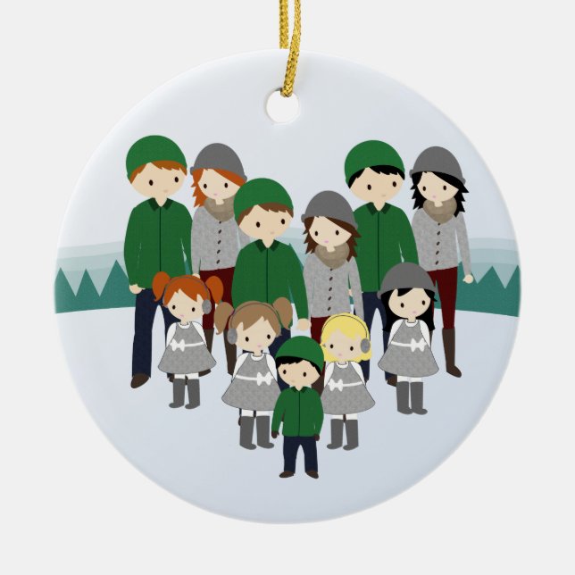 Entwerfen Sie Ihre Familien-Weihnachtsverzierung Keramik Ornament (Vorne)