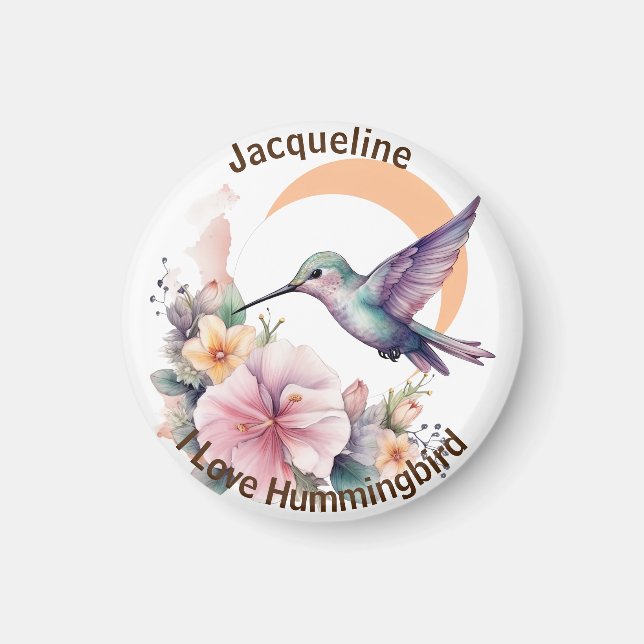 Entwerfen Sie Ihren eigenen Aquarell Hummingbird-I Magnet (Vorne)
