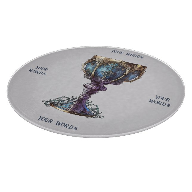 Entwerfen Sie Ihren eigenen blauen und Lila goldge Schneidebrett (Ecke)