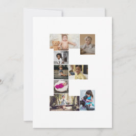 Entwerfen Sie Ihren eigenen Letter E FotoCollage Dankeskarte