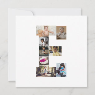 Entwerfen Sie Ihren eigenen Letter E FotoCollage Dankeskarte