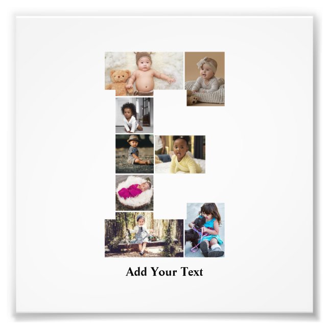 Entwerfen Sie Ihren eigenen Letter E FotoCollage Fotodruck (Vorne)
