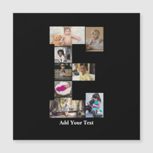 Entwerfen Sie Ihren eigenen Letter E FotoCollage Magnetkarte