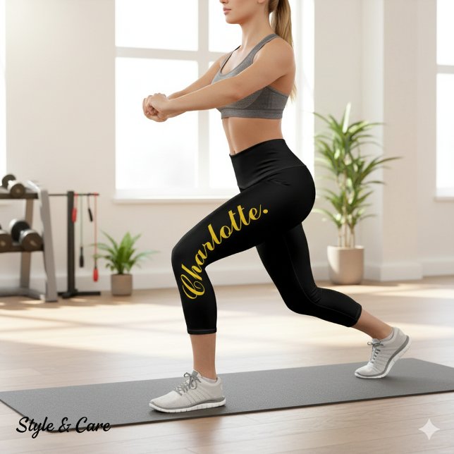 Entwerfen Sie Ihren eigenen Namen auf stilvollem S Capri Leggings (Design Your Own Name on Stylish Black Capri Leggings)
