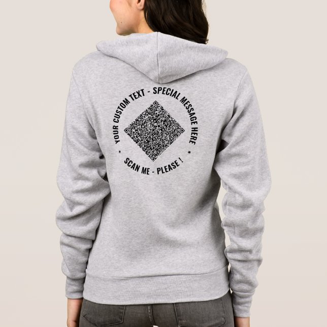 Entwerfen Sie Ihren eigenen QR-Code-Hoodie mit ind Hoodie (Rückseite)