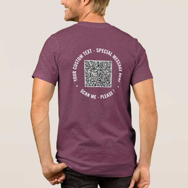 Entwerfen Sie Ihren eigenen QR-Code Personalisiert Tri-Blend Shirt (Rückseite)