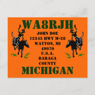 Entwerfen Sie Ihren eigenen QSL HAM Radio Ops Card Postkarte