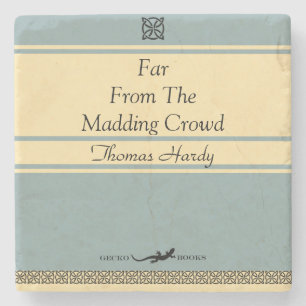 Entwerfen Sie Ihren eigenen Retro Bucheinband Steinuntersetzer