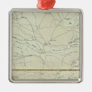 Entwerfen Sie Karte von Spring See zu Cedar Creek Silbernes Ornament