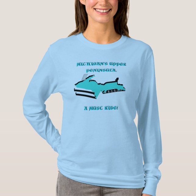 ENTWERFEN SIE OBERES MICHIGAN, DAS IN SNOWMOBILE T-Shirt (Vorderseite)
