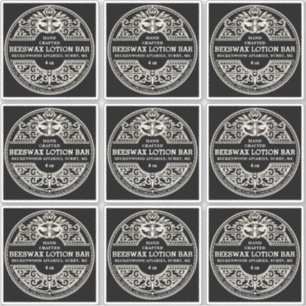 Entwickeln von Black Beeswax Lotion Bar oder Seife Aufkleber