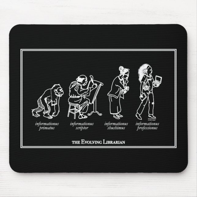 Entwickelnder Bibliothekar Mousepad - Schwarzes (Vorne)