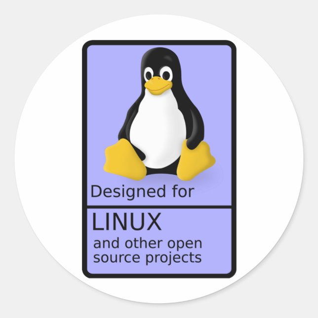 entwickelt für Linux Runder Aufkleber (Vorderseite)