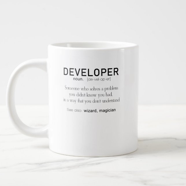 Entwickler Definition Coder Definition Funny Jumbo-Tasse (Links)