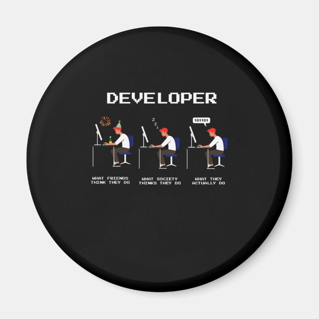 Entwickler-Programmierer-Nerd-Geek-Geschenk Magnet (Vorne)
