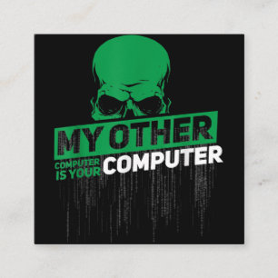 Entwickler Sysadmin Engineer Hacker Nerd Admin Cod Quadratische Visitenkarte