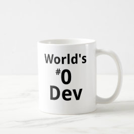Entwickler-Tasse das #0 der Welt Doppel--versah Tasse